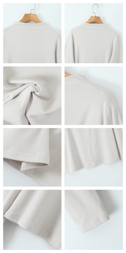 大きいサイズ レディース ハイネック長袖スタイリッシュインナーシャツ LL 3L 4L 5L