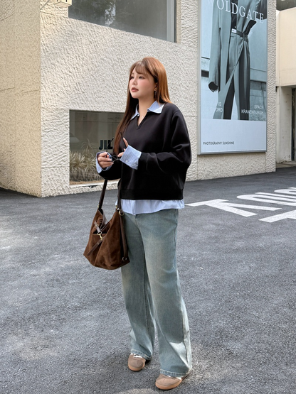 大きいサイズ レディース フェイクスウェットシャツセットアップ（スウェットシャツ＋スカート） LL 3L 4L 5L