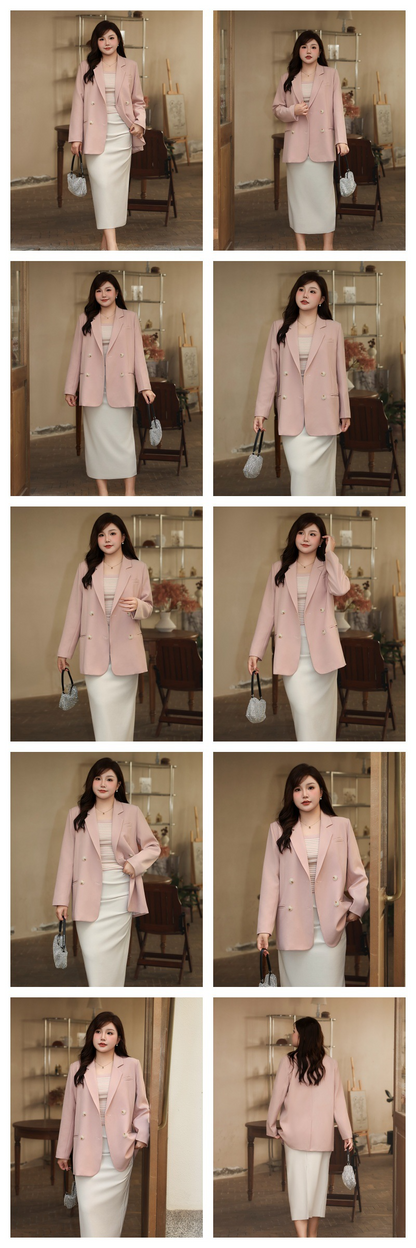 大きいサイズ レディース ダブルブレストカジュアルジャケット LL 3L 4L 5L