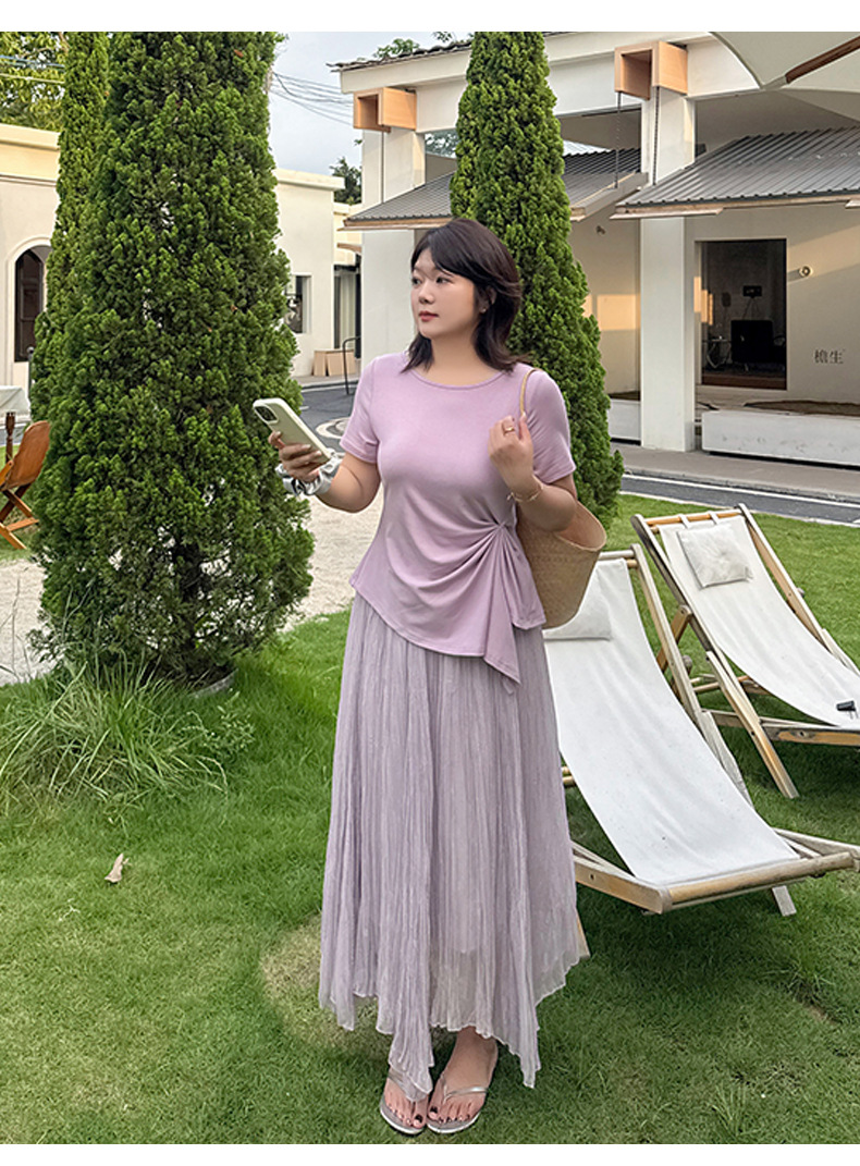 大きいサイズ レディース サイドドレープデザイントップス LL 3L 4L 5L