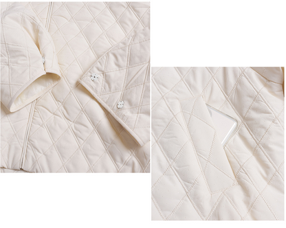 大きいサイズ レディース 軽量フード付きラメクロスステッチキルティングジャケット 3L 4L 5L