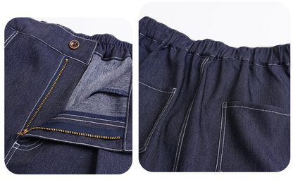 大きいサイズ レディース セットアップ（フェイクデニムステッチベスト＋スカート） LL 3L 4L 5L