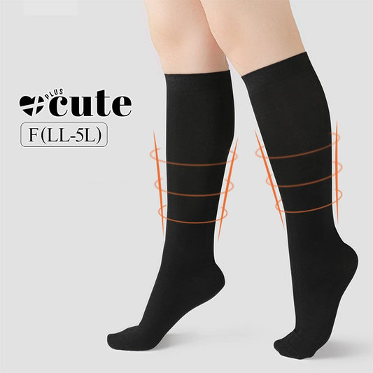 大きいサイズ レディース スリムフィット着圧ハイソックス F フリーサイズ(LL-5L)