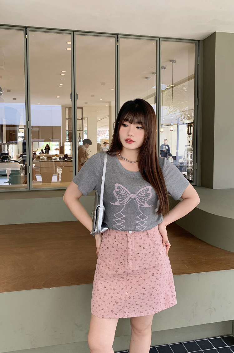 大きいサイズ レディース 小花柄ハイウエストAラインミニスカート LL 3L 4L 5L 6L