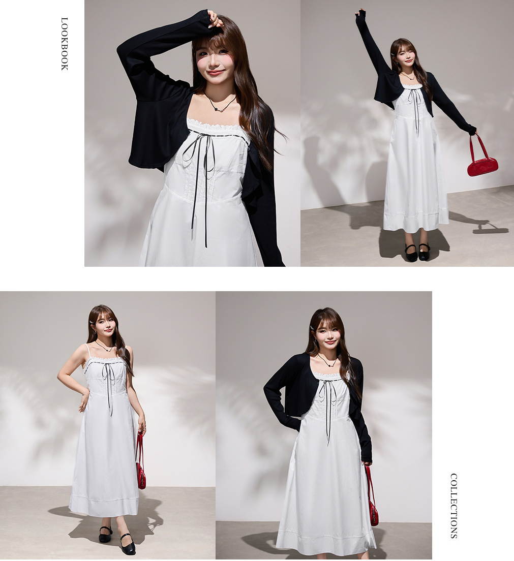 大きいサイズ レディース ブラックカーディガン/リボンワンピース(別売) LL 3L 4L 5L 6L