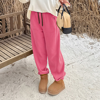 大きいサイズ レディース カラフルフリースカジュアルパンツ LL 3L 4L 5L