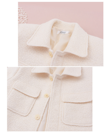 大きいサイズ レディース 厚手ミルキーホワイトショートジャケット LL 3L 4L 5L