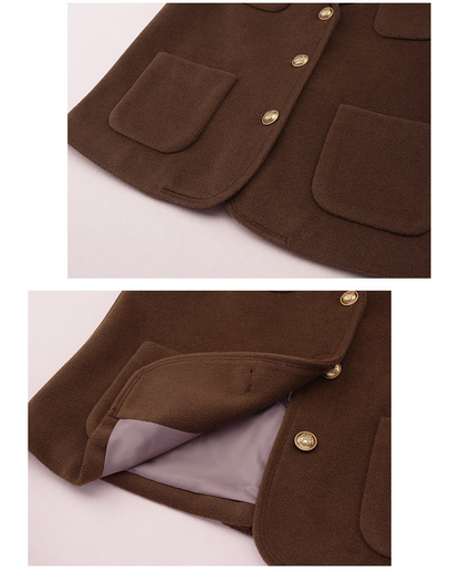 大きいサイズ レディース エレガント厚手セットアップスーツ（ジャケット+スカート） LL 3L 4L 5L