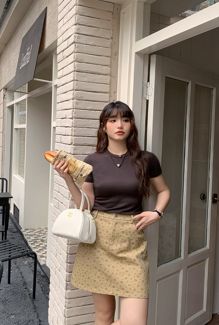 大きいサイズ レディース 小花柄ハイウエストAラインミニスカート LL 3L 4L 5L 6L