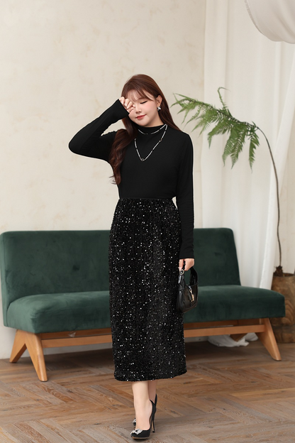 大きいサイズ レディース ハイネック長袖スタイリッシュインナーシャツ LL 3L 4L 5L