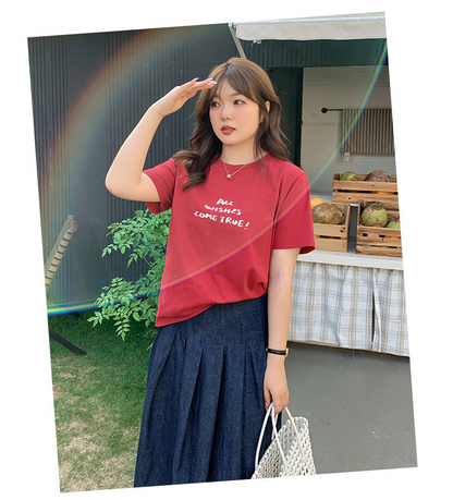 大きいサイズ レディース ラウンドネックロゴTシャツ LL 3L 4L 5L