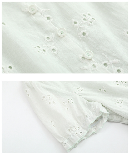 大きいサイズ レディース フラワー刺繍リボンネックワンピース（ショート/ロング） LL 3L 4L 5L 6L