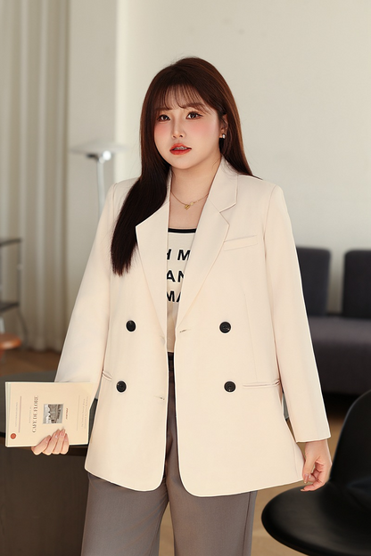 大きいサイズ レディース ダブルブレストカジュアルジャケット LL 3L 4L 5L