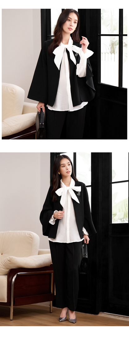 大きいサイズ レディース ケープ風フレアスリーブエレガントセットアップ L LL 3L