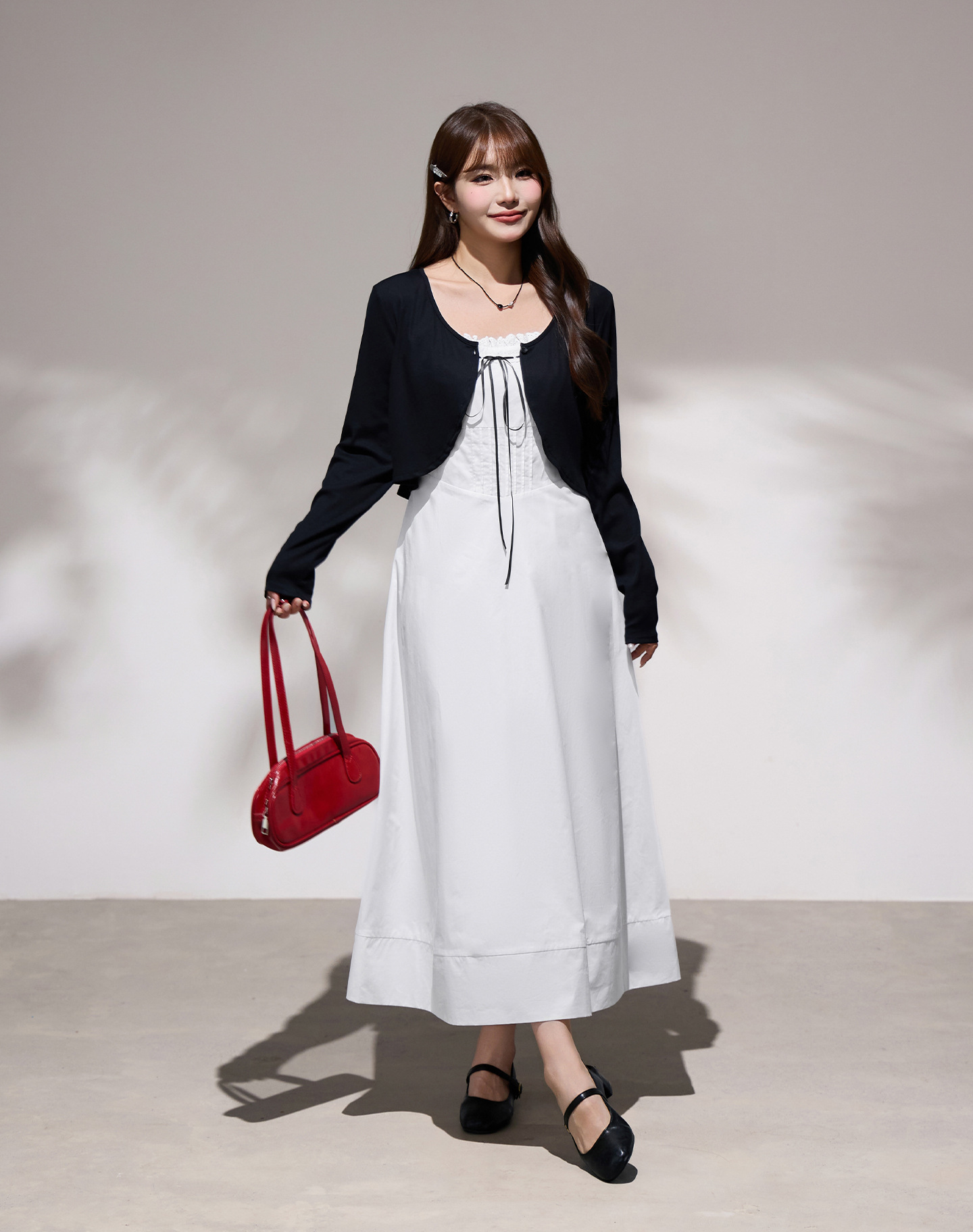 大きいサイズ レディース ブラックカーディガン/リボンワンピース(別売) LL 3L 4L 5L 6L