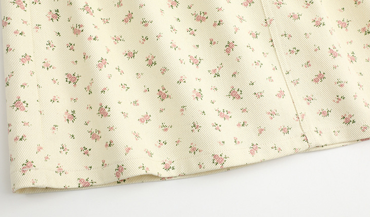 大きいサイズ レディース 小花柄ハイウエストAラインミニスカート LL 3L 4L 5L 6L