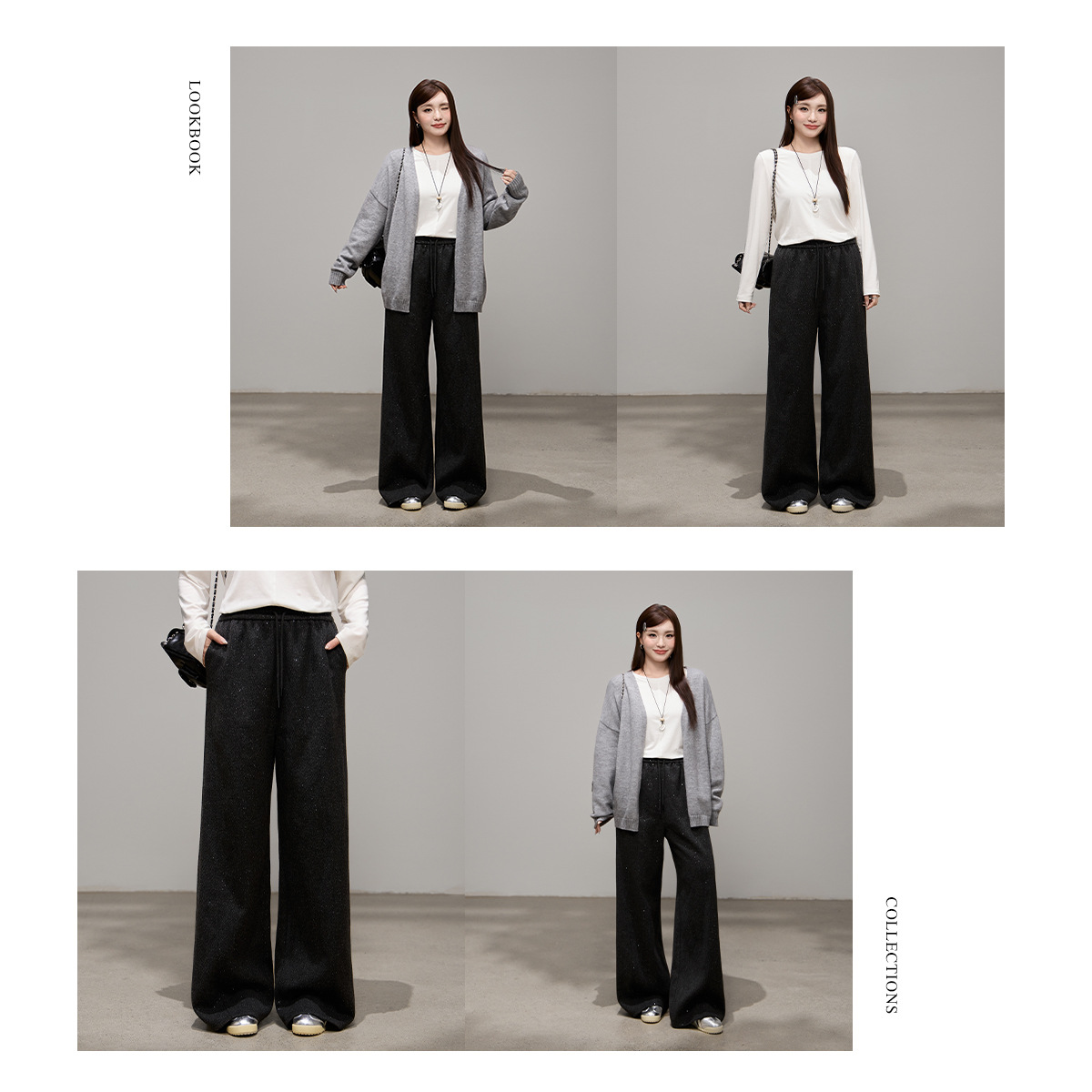 大きいサイズ レディース カーディガン/スパンコールワイドレックパンツ(別売) LL 3L 4L 5L