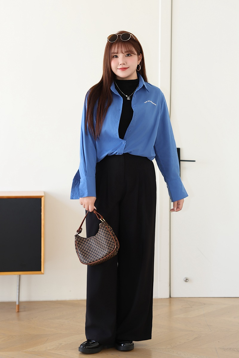 大きいサイズ レディース ハイネック長袖スタイリッシュインナーシャツ LL 3L 4L 5L