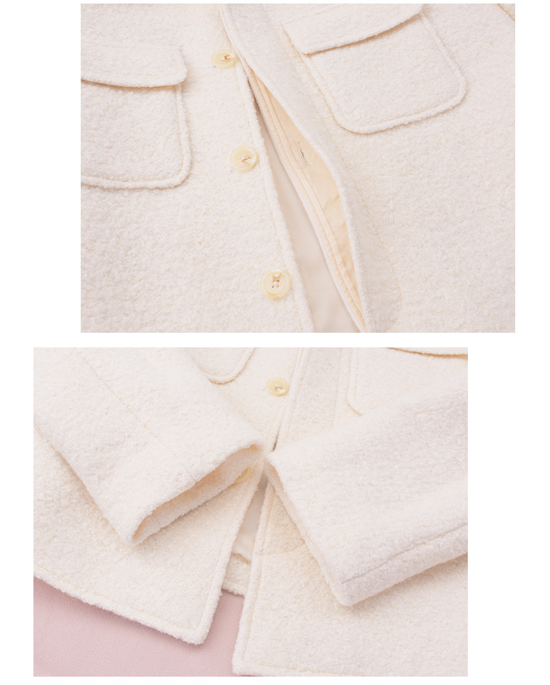 大きいサイズ レディース 厚手ミルキーホワイトショートジャケット LL 3L 4L 5L