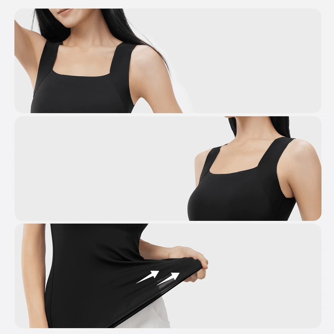 大きいサイズ レディース カップ付きワイドショルダーシームレスタンクトップ M L LL