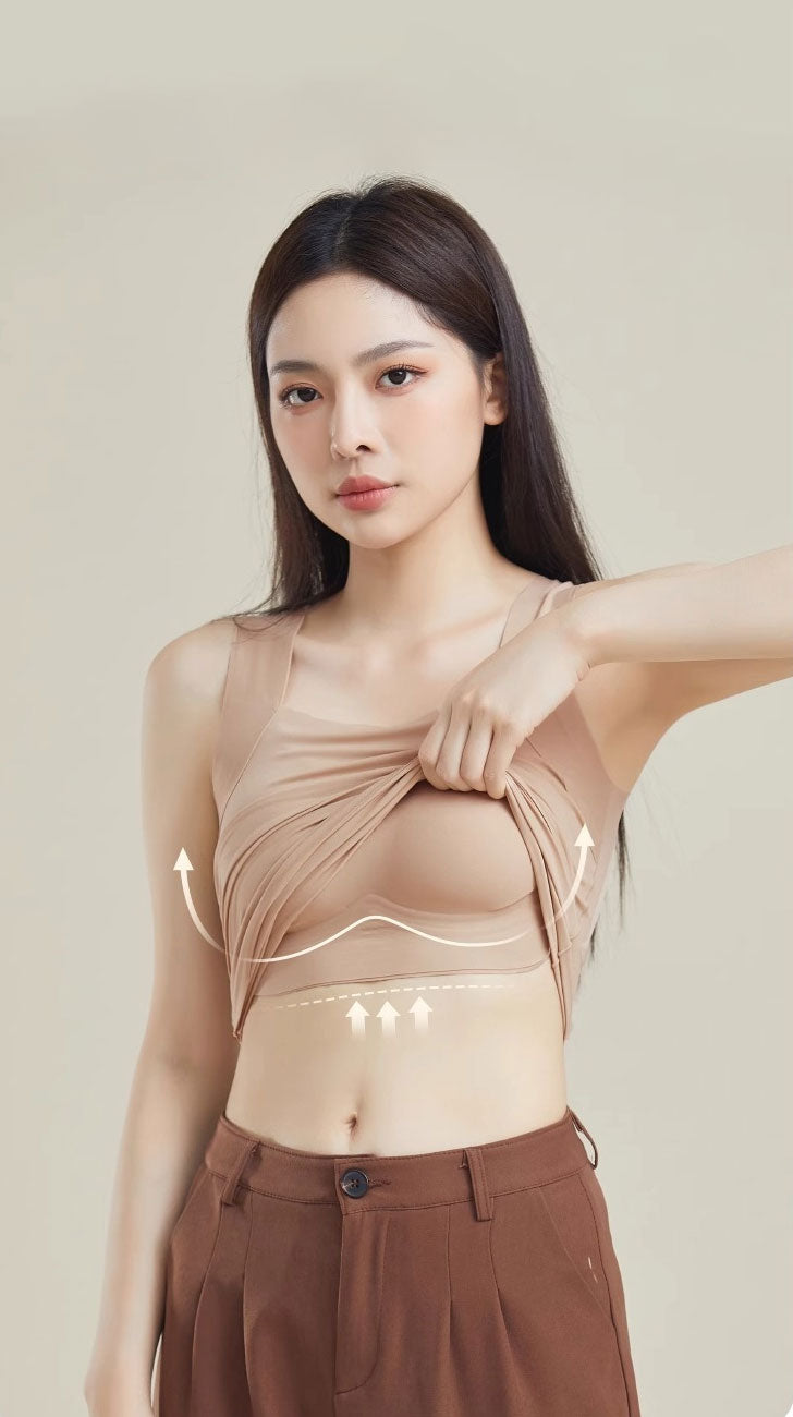 大きいサイズ レディース カップ付きワイドショルダーシームレスタンクトップ M L LL