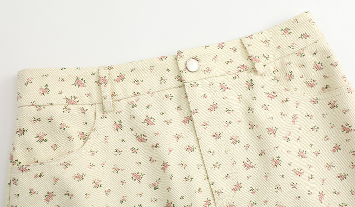 大きいサイズ レディース 小花柄ハイウエストAラインミニスカート LL 3L 4L 5L 6L