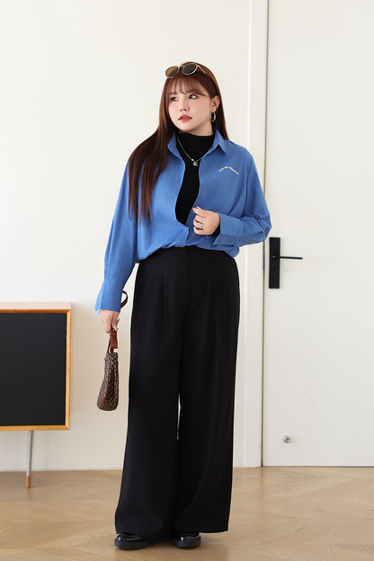 大きいサイズ レディース ハイネック長袖スタイリッシュインナーシャツ LL 3L 4L 5L