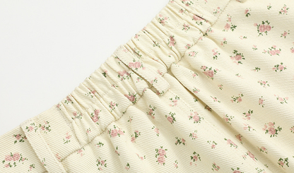 大きいサイズ レディース 小花柄ハイウエストAラインミニスカート LL 3L 4L 5L 6L