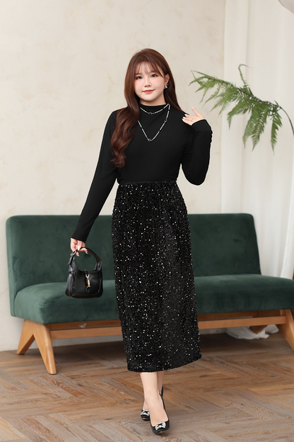 大きいサイズ レディース ハイネック長袖スタイリッシュインナーシャツ LL 3L 4L 5L