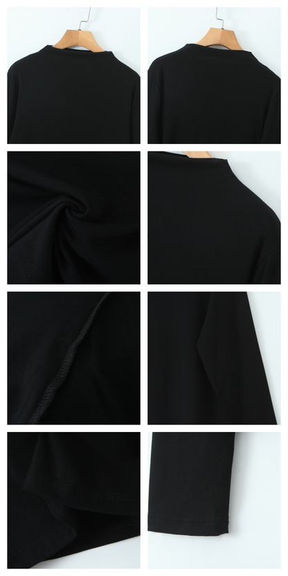 大きいサイズ レディース ハイネック長袖スタイリッシュインナーシャツ LL 3L 4L 5L