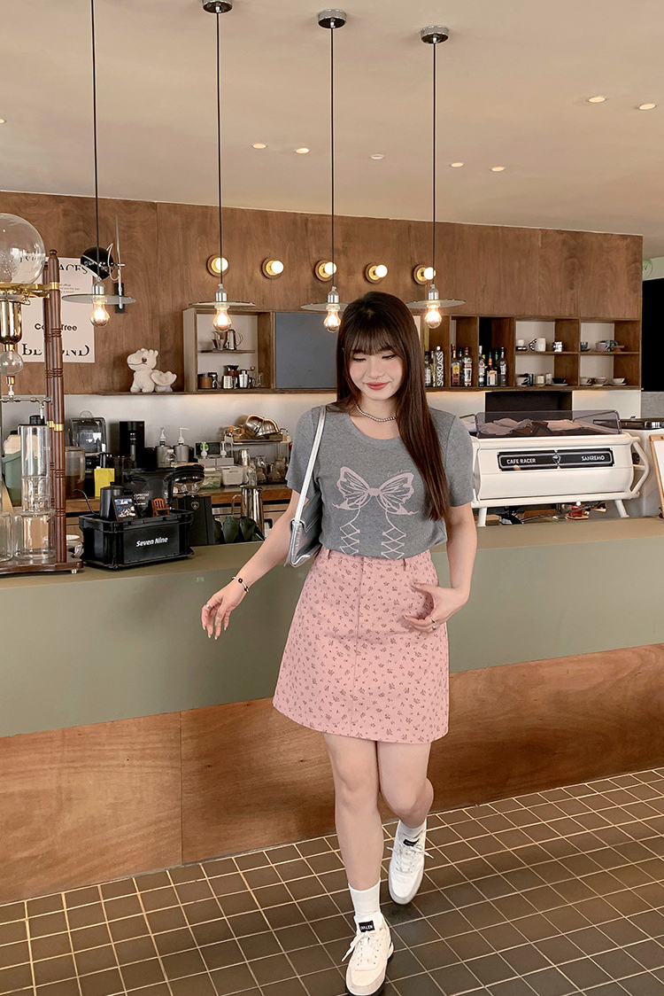 大きいサイズ レディース 小花柄ハイウエストAラインミニスカート LL 3L 4L 5L 6L