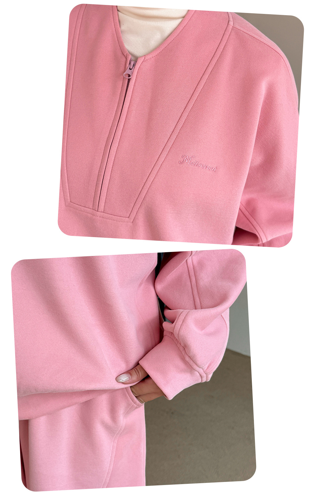 大きいサイズ レディース コットンニットカジュアルツーピーススウェットセットアップ 3L 4L 5L