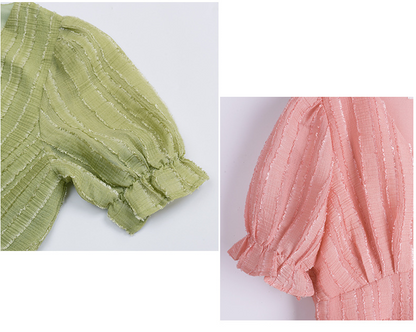 大きいサイズ レディース Vネックフリルシフォンプリーツワンピース LL 3L 4L 5L