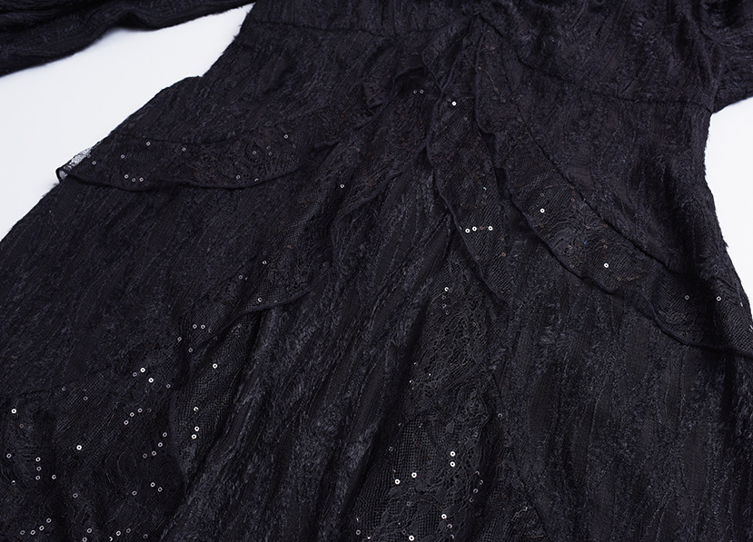 大きいサイズ レディース スパンコールチュールレースフェアリーワンピース LL 3L 4L 5L