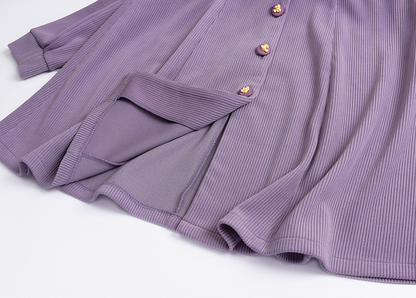 大きいサイズ レディース VネックボタンダウンAラインワンピース LL 3L 4L 5L