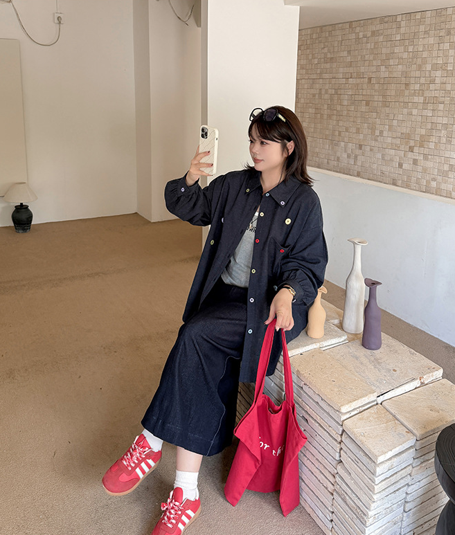 大きいサイズ レディース ラペルリネンボタンダウンカジュアルシャツ 3L 4L 5L