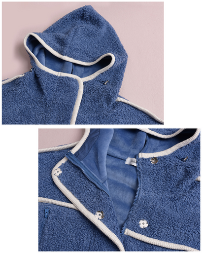 大きいサイズ レディース パイピングデザインボアフリースジャケット 3L 4L 5L