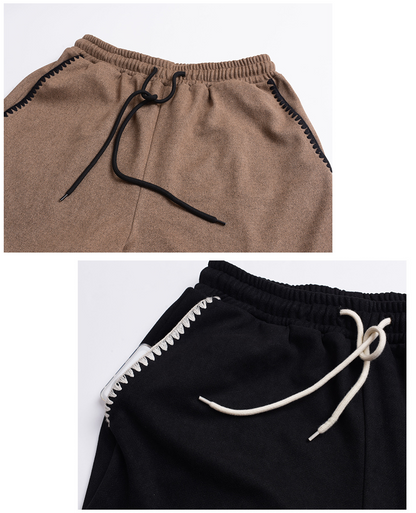 大きいサイズ レディース コントラストステッチウール風ワイドレッグパンツ LL 3L 4L 5L