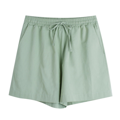 大きいサイズ レディース カジュアル無地コットンショートパンツ全4色 LL 3L 4L 5L