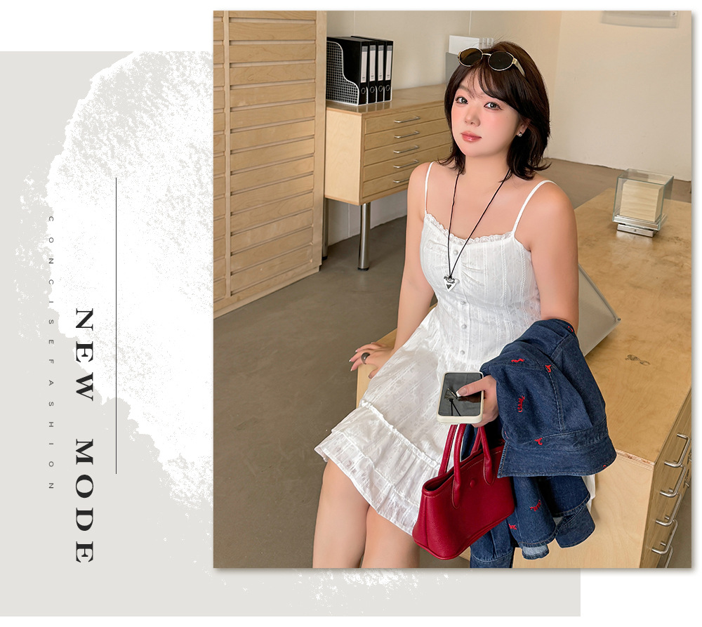 大きいサイズ レディース ストライプ柄ジャカードコットンフリルワンピース（ミニ / ロング） LL 3L 4L 5L