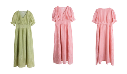 大きいサイズ レディース Vネックフリルシフォンプリーツワンピース LL 3L 4L 5L