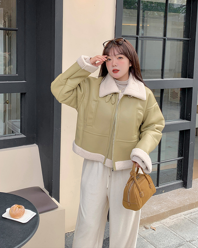 大きいサイズ レディース フリースラペルクラシックPUレザーライダースジャケット LL 3L 4L 5L