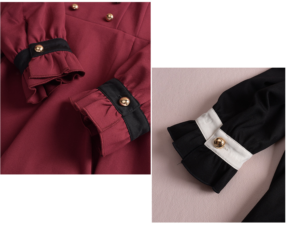 大きいサイズ レディース フリルVネックダブルブレストワンピース（ベルト別売） LL 3L 4L 5L