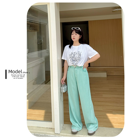 大きいサイズ レディース ハイウエストテンセルデニムパンツ LL 3L 4L 5L