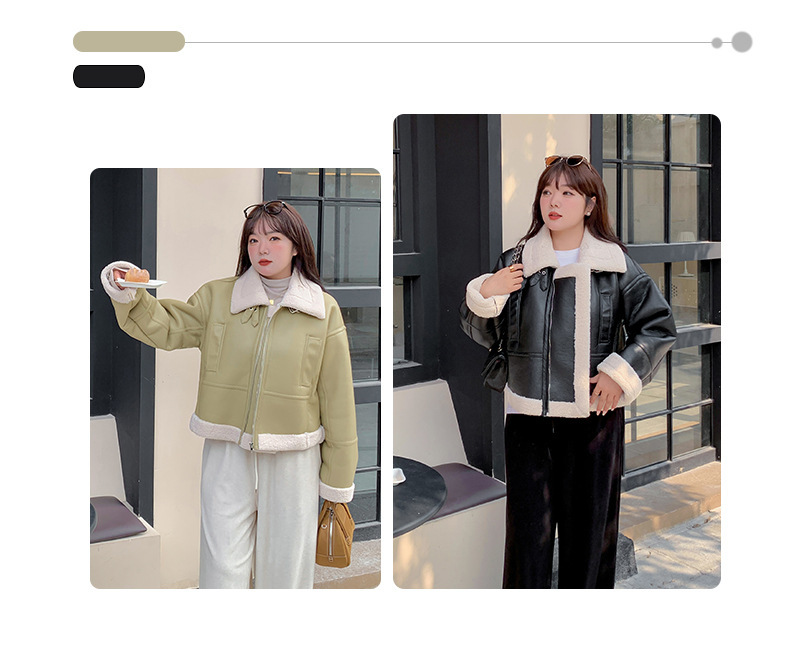 大きいサイズ レディース フリースラペルクラシックPUレザーライダースジャケット LL 3L 4L 5L