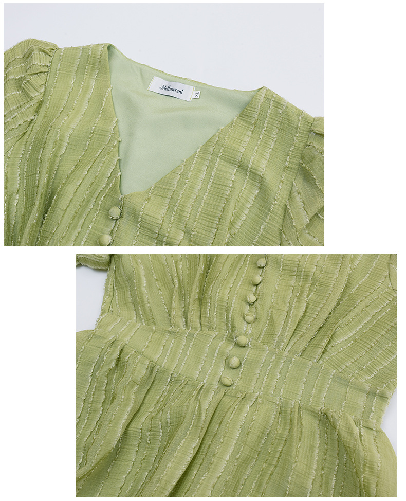 大きいサイズ レディース Vネックフリルシフォンプリーツワンピース LL 3L 4L 5L