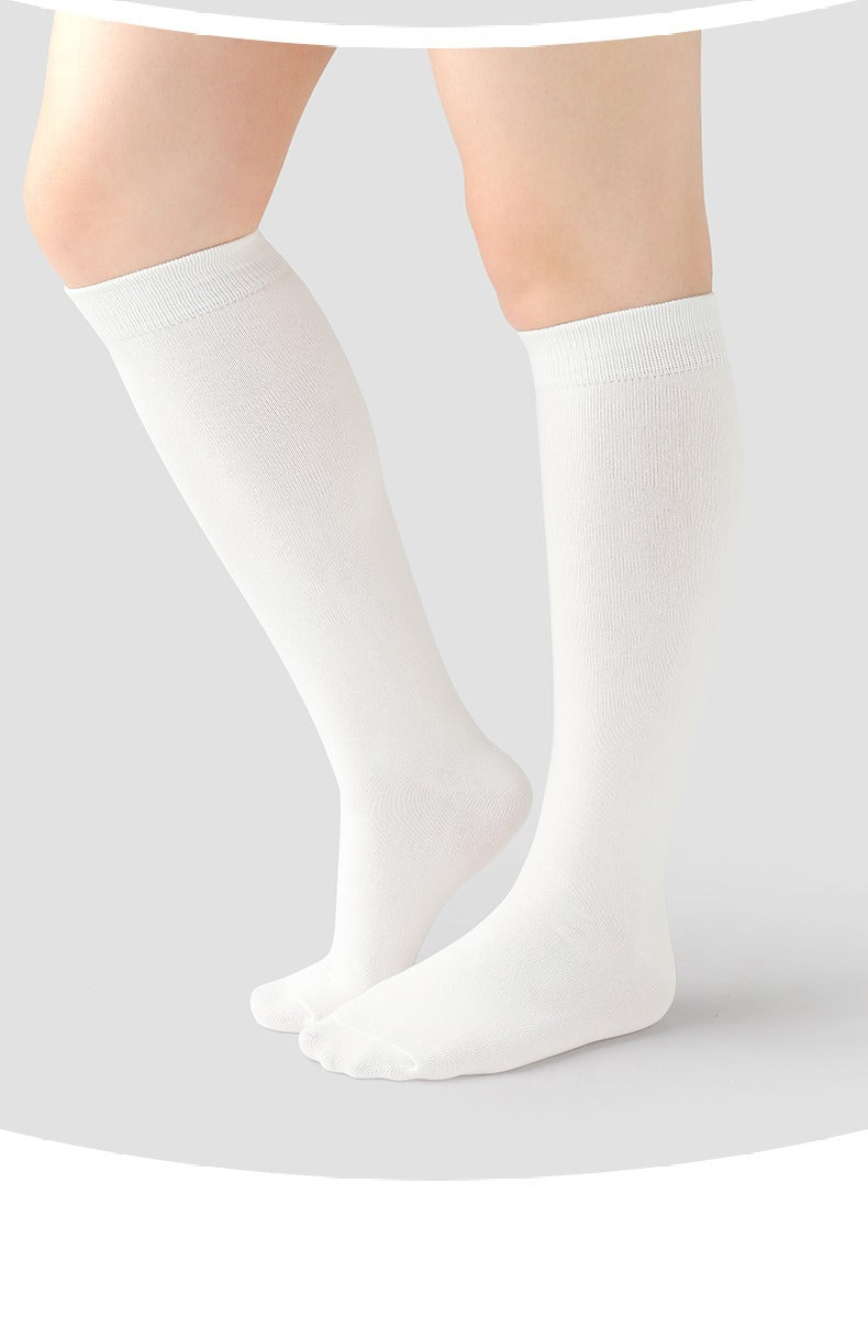 大きいサイズ レディース スリムフィット着圧ハイソックス F フリーサイズ(LL-5L)