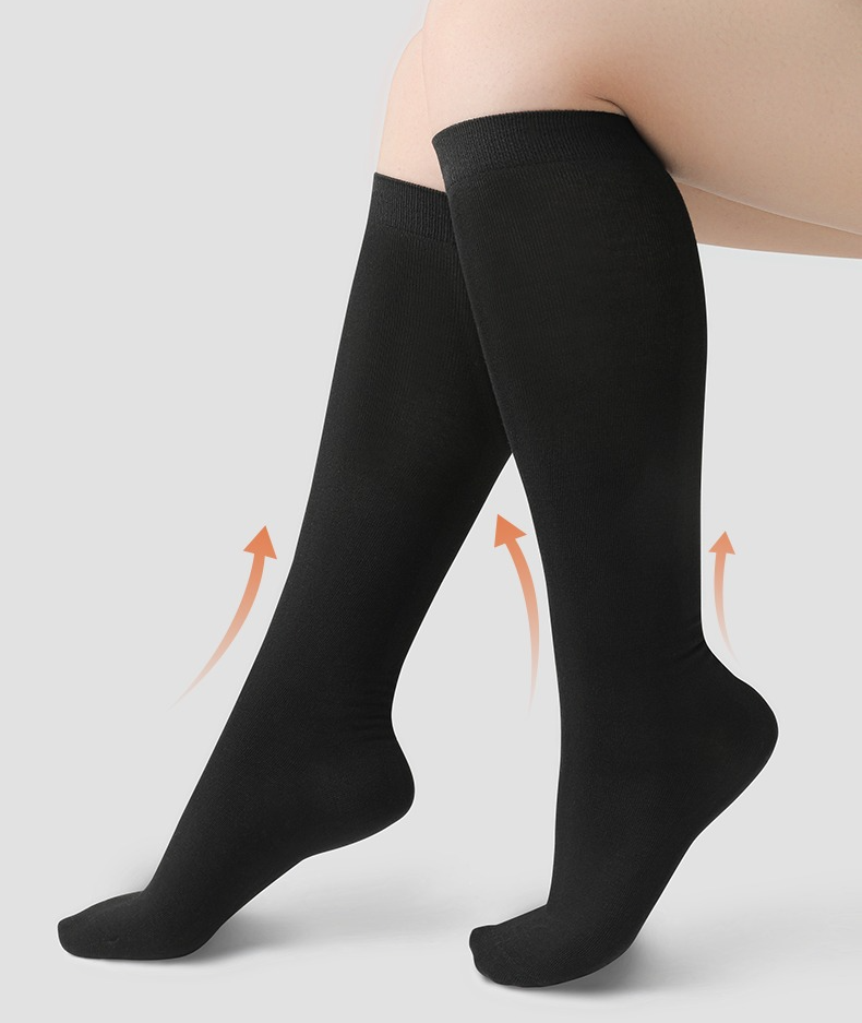 大きいサイズ レディース スリムフィット着圧ハイソックス F フリーサイズ(LL-5L)