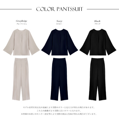 大きいサイズ レディース ケープ風フレアスリーブエレガントセットアップ L LL 3L