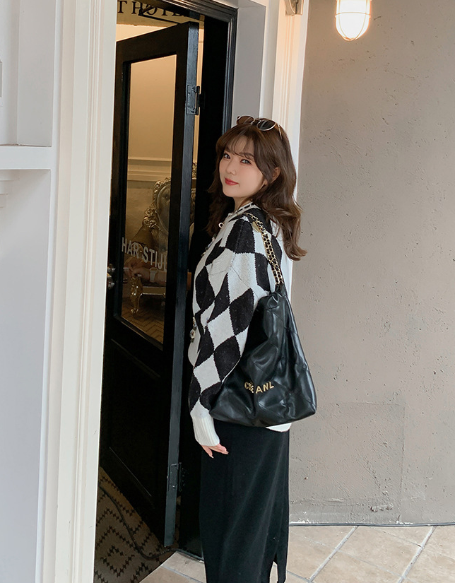 大きいサイズ レディース ラウンドネックレトロ小花ダイヤ柄プルオーバーセーター LL 3L 4L